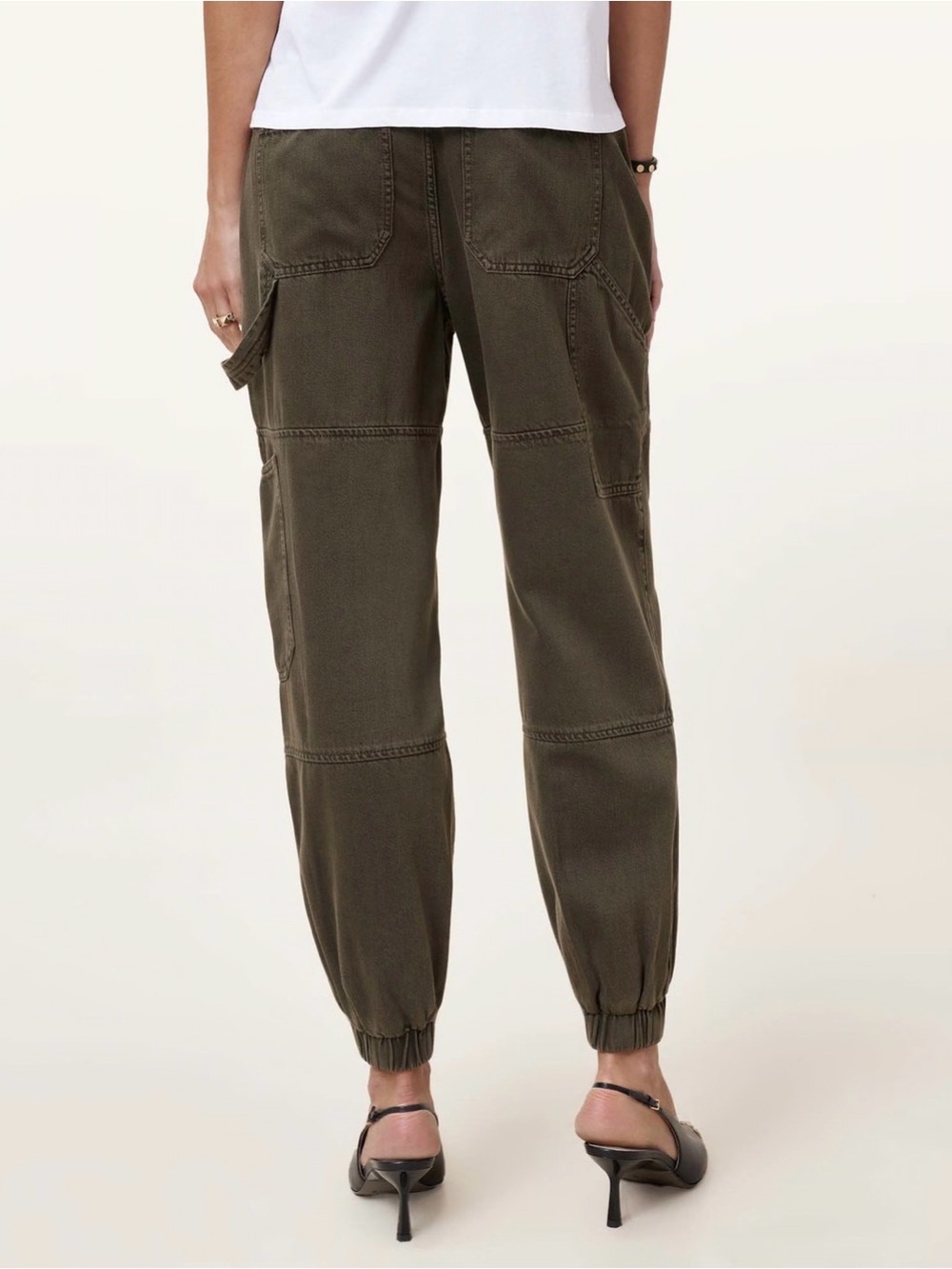 ALLSAINTS Olive Green Cargo Jogger Pants Utility Gorpcore Streetwear Sz 8 - Picture 2 of 10